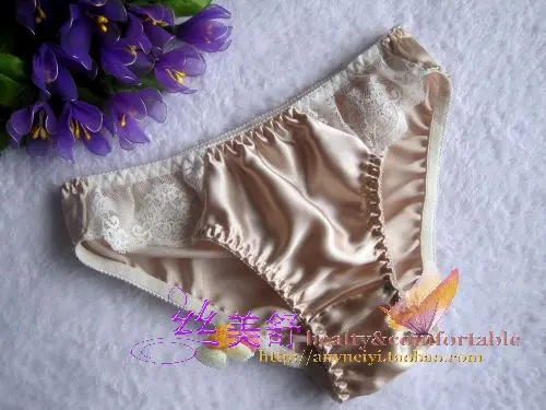 Mulberry silk panties female panties briefs antibiotic care lace