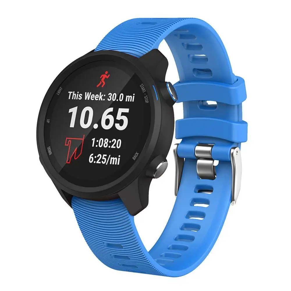 กีฬาซิลิโคนสายนาฬิกาสำหรับ Garmin Forerunner 245 สร้อยข้อมือสมาร์ทนาฬิกาอุปกรณ์สวมใส่