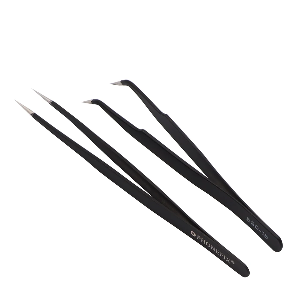 Pinzette di Precisione Curvo Esd Anti-Static Pinzette in Acciaio Inox per Monili Del Mestiere Elettronica Laboratorio di Lavoro Utensili a Mano Set