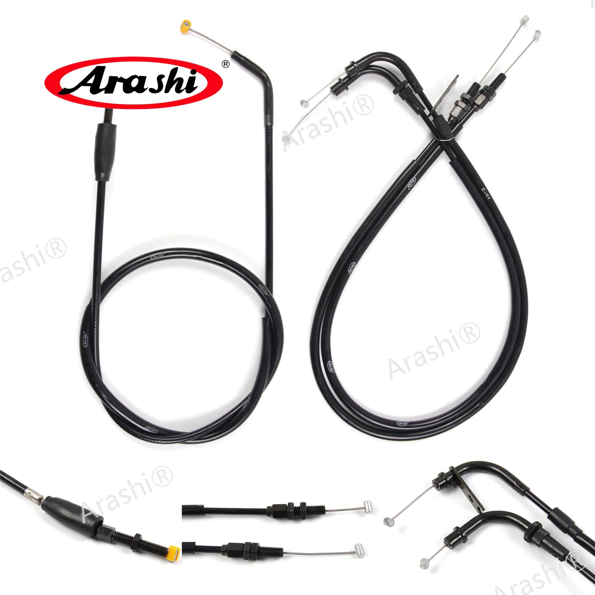 Arashi Motorcycle Accessories Throttle & Clutch Cables Stainless Lines Wires for SUZUKI GSXR600 2006 2007 GSXR 600 GSX-R 1 Set