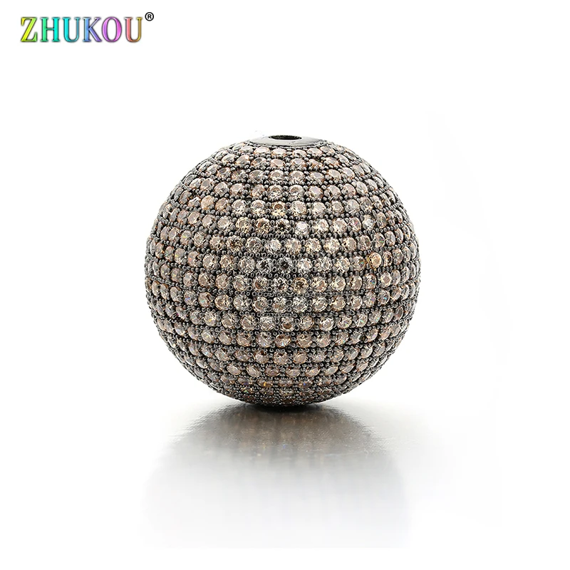 24*25mm New Fashion Brass Cubic Zirconia Oval Beads for DIY Jewelry Accessories Making, Gunmetal,Round shape Hole: 2.5mm, VZ183