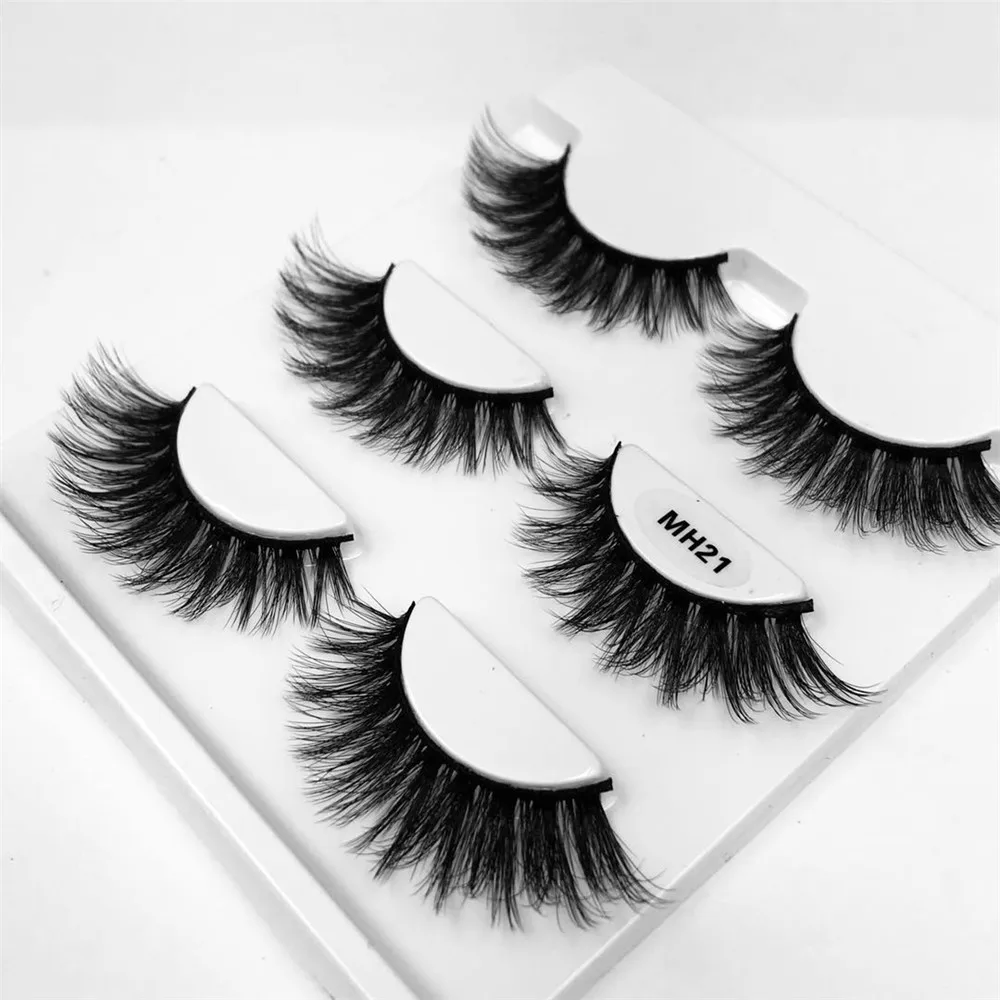 HBZGTLAD 3 pairs natural false eyelashes fake lashes long makeup 3d mink lashes eyelash extension mink eyelashes for beauty