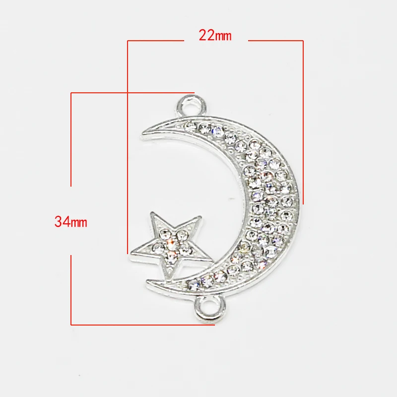 6 pieces of wholesale religious Muslim Islamic Allah Crescent Moon Connector Accessories for Islamic jewelry DIY production