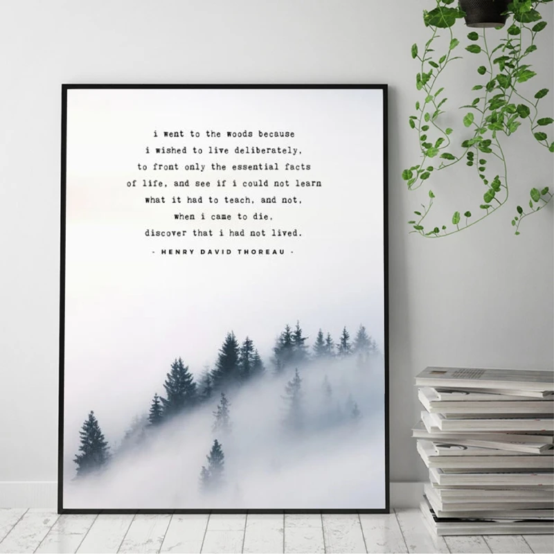 Henry David Thoreau Quote Art Canvas Poster Painting Henry David Thoreau Poem Wall Picture Print Men Climber Hiker Gift