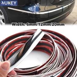 6/12/20mm Car Styling Chrome Decorative Strips Front Rear Fog Light Trim Cover Molding Frame Decoration Protection Accessories