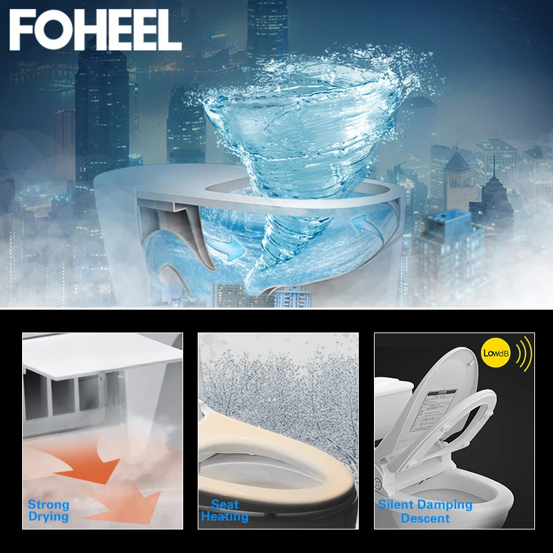 FOHEEL - Smart Toilet Seat Cover, Electronic Bidet, Clean and Dry Heating Wc, Intelligent Cover