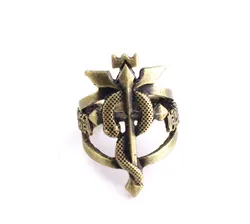 Anime Fullmetal Edward Alchemist Ring Snake Logo Bronze Metal Hot Selling Chaveiro Porte Clef Jewelry For Fans