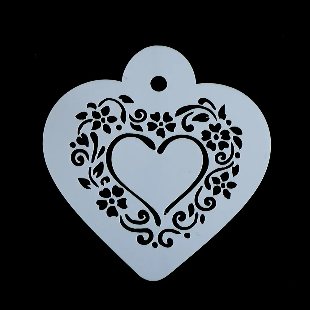 Plantillas de café de plástico para capuchino, accesorios de cocina de 9,5x8,5 cm, Set de 3 unids/set
