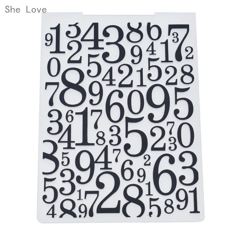 Chzimade Number Plastic Embossing Folder Template for Scrapbook Photo Album Christmas Card Cutting Dies Template Decor