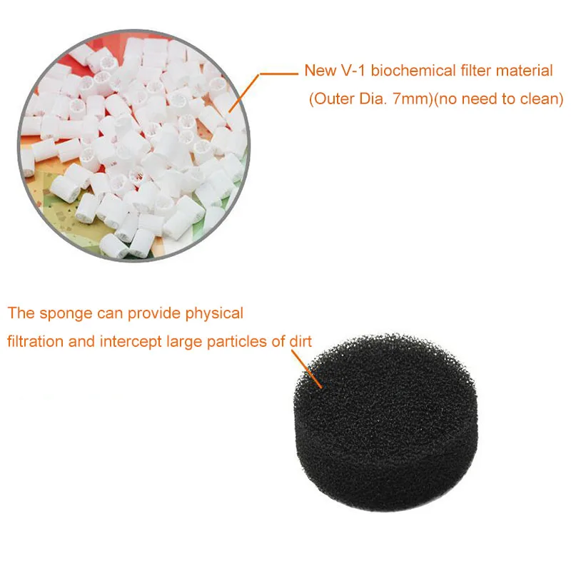 New Aquarium Filter Fish Tank Fluidized Moving Bed Filter Bubble Bio Filter Media With Air Stone And Sponge Filter