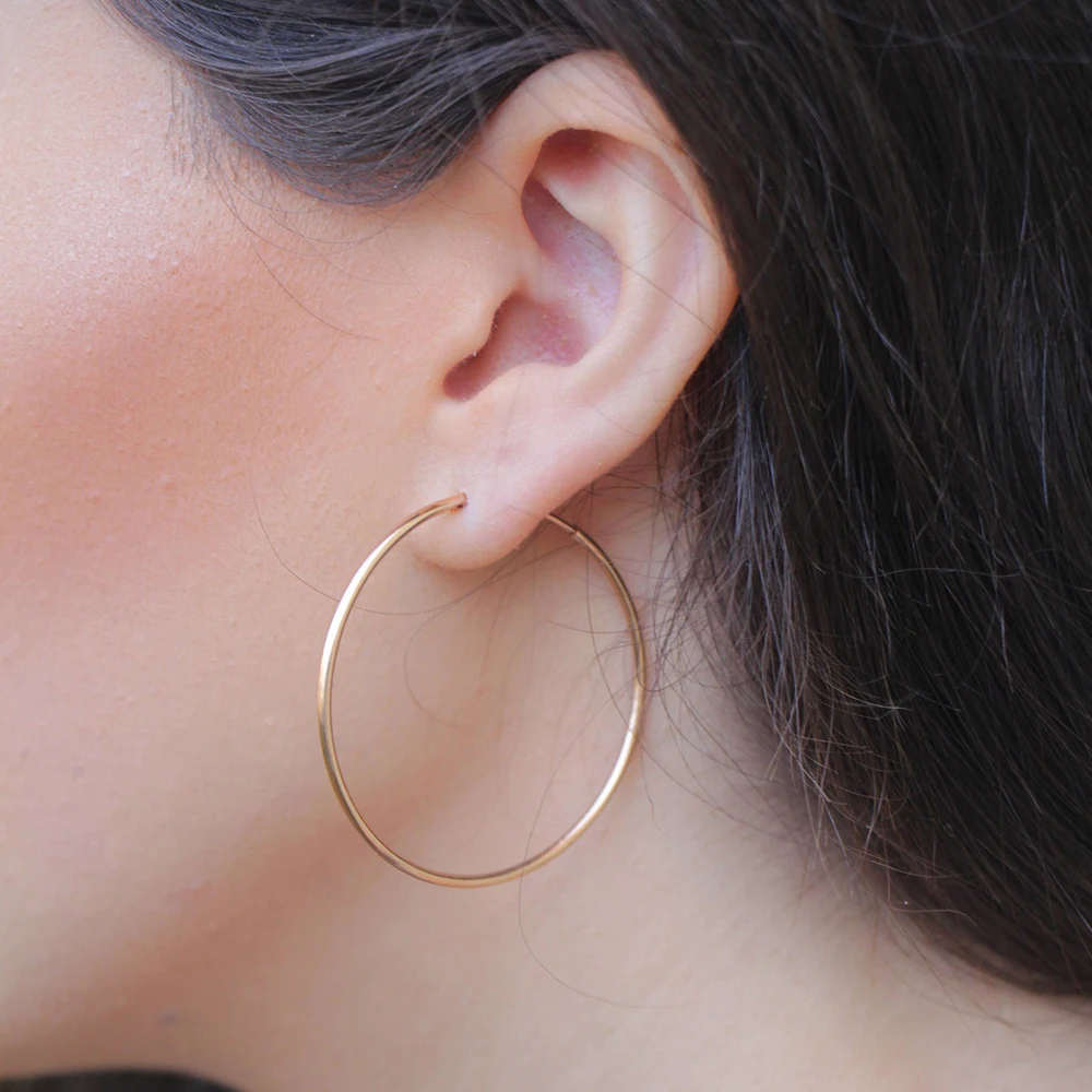 e-Manco 40mm Big Circle Hoop Earrings for Women Large Stainless Steel Earring Women Hyperbole Earrings Fashion Jewellery