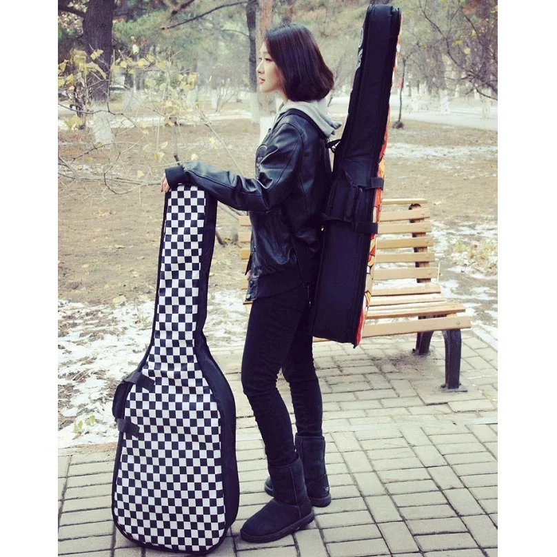 Acoustic Guitar Bag 41inch Guitar Case 40inch Guitar Bag Folk Guitar Gig Bag Double Shoulder Guitar Cover Backpack Guitar Box