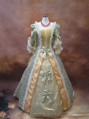 free ship red/green/ embroidery long medieval dress Renaissance Gown queen Dress  Victorian Gothic/Marie Antoinette Belle Ball