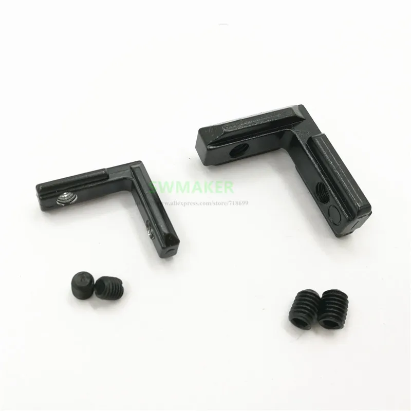 1pcs black T Slot L Type 90 Degree 4040 EU Aluminum Profile Inside Corner Connector Bracket With Screw for 3D printer