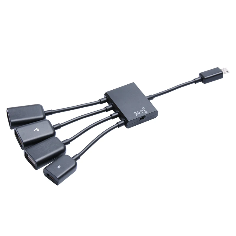 SR 2017 USB OTG Hub Adapter Cable Splitter Connectors 4 Port Micro USB Power Charging Cable