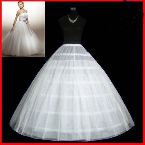 E JUE SHUNG 6 Hoops Two layers tulle Wedding Petticoat Ball Gown Crinoline Slip Underskirt For Wedding Dress Wedding Accessories