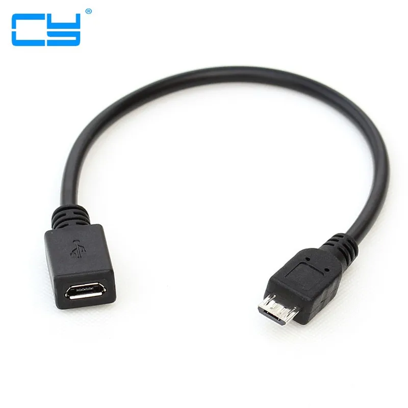 30 cm micro usb macho para femea extensao conversor adaptador cabo de carregamento de dados