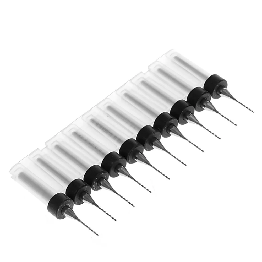 Para brocas de carburo de tungsteno, 10 piezas, 0,6mm, Punta 1/8, vástago, espiral, Micro PCB, promoción