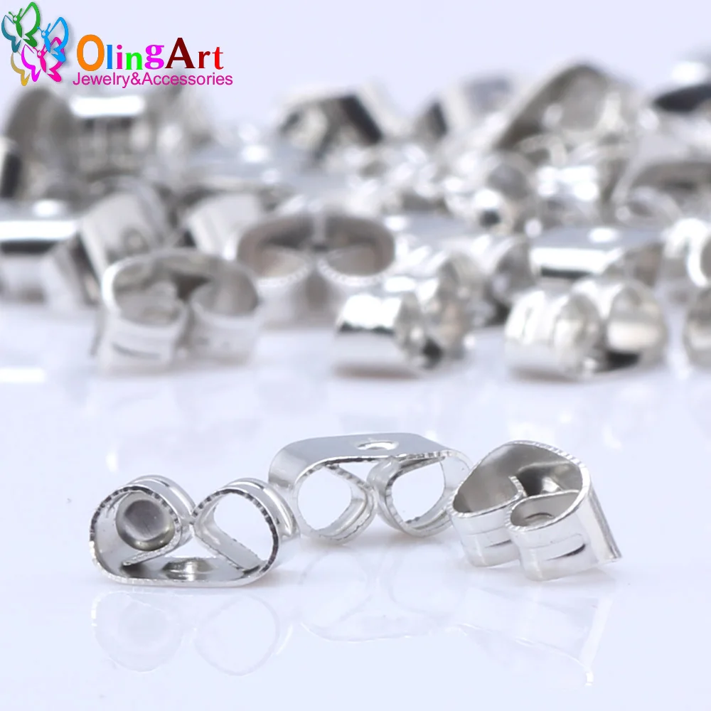 OlingArt 50pcs/lot accessories for butterfly earrings DIY Jewelry making 4*6MM No nickel environmental protection NEW