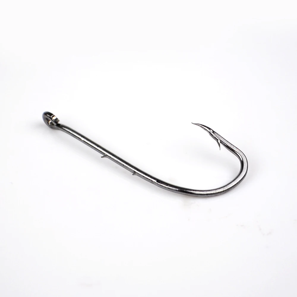 FISH KING 5-10PCS High Carbon Steel Fishing Hook With Ring Barbed BaitHolder Hooks 1-10# 5/0-1/0# Single Lure Fishhook