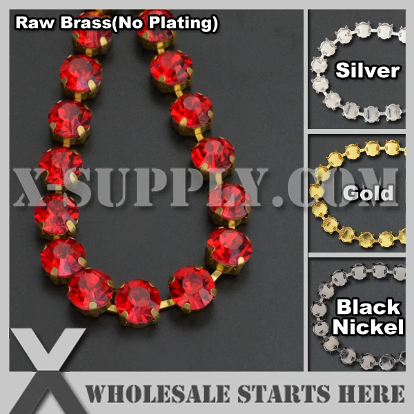 

SS45 10mm Handmade Round Rhinestone Cup Chain for Jewelry,DIY Decoration,Siam Rhinestones