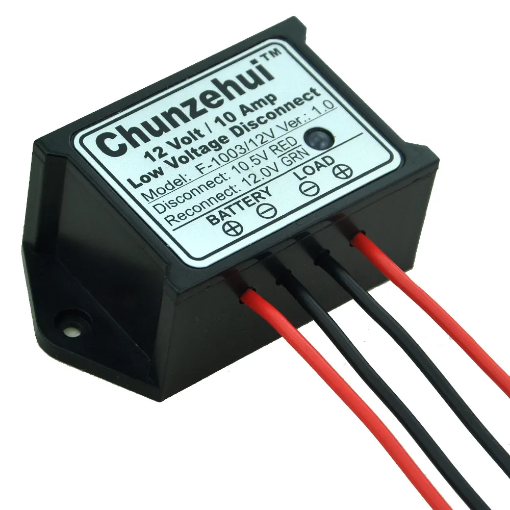 Chunzehui Low Voltage Disconnect Module LVD, 12V 10A, Protect/Prolong Battery Life.