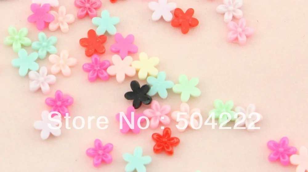 set of 150pcs handmade miniature nail art resin colorful flower  Cabochon for Kawaii Decoden DIY 7mm