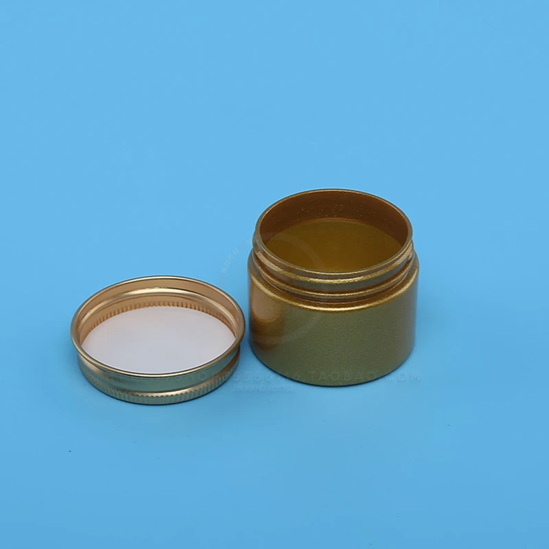 2018 NEW 40g metalic silver gold colored PET container for cream 40ml cosmetic jar 1.4oz butter cosmetic empty jar aluminum lids