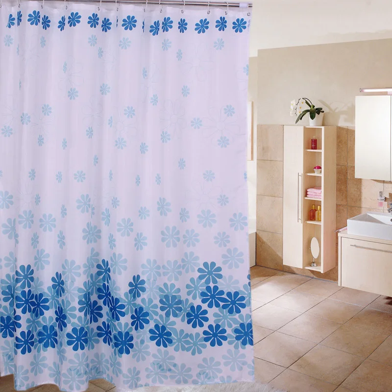 Flower Shower Curtain Bath Curtains Bathroom Cortina Waterproof Polyester Floral Cover With 12pcs Hooks 180 x 180cm 180 x 200cm