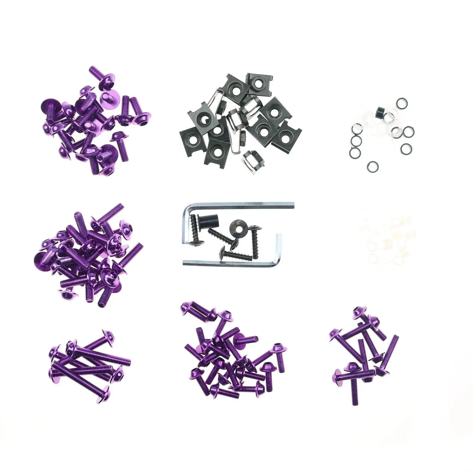 Purple Racing Fairing Bolt Kit Body Fasteners Clip Screws Motorcycle YZF CBR FZ