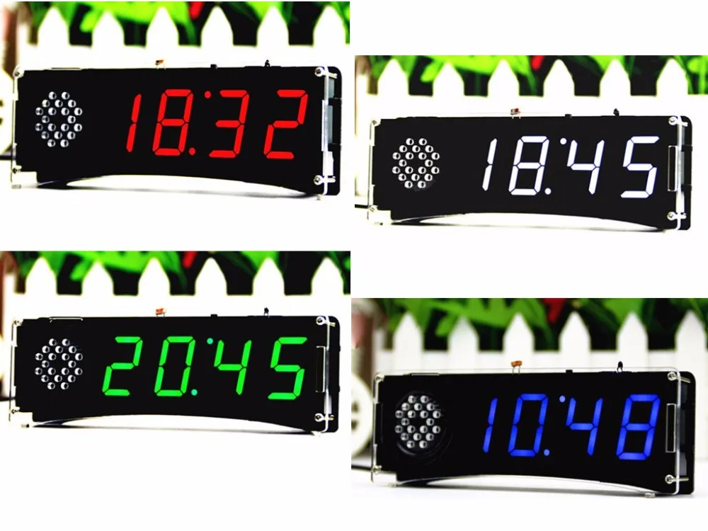 DIY Kits Speech Version of Digital Electronic Clock 51 Single-chip Electronic Clock DIY LED Suite YD-030(no battery)