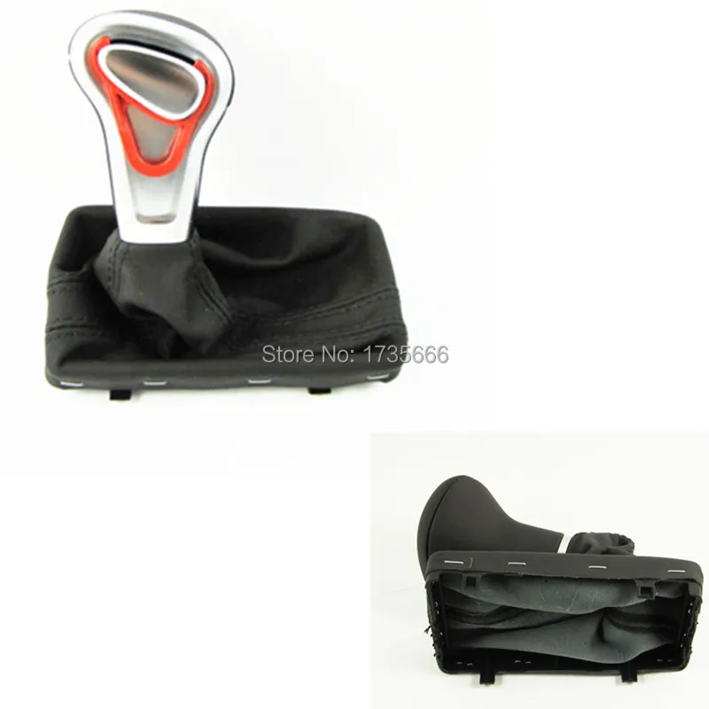 

For AUDI A4L Q5 2008 A6L 2012 Q7 A7 Modified Chrome Leather Shift Knob BLACK