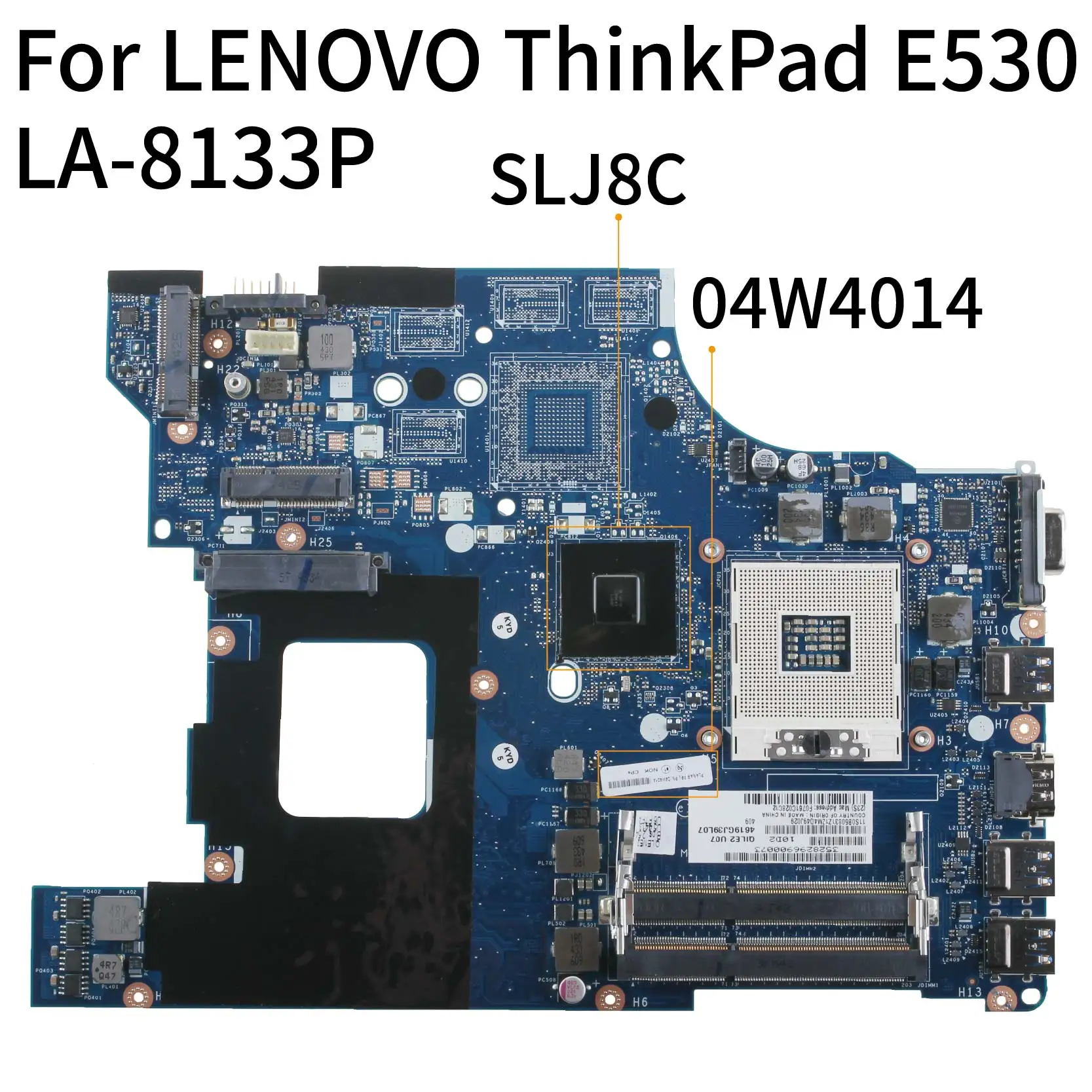 

KoCoQin материнская плата для ноутбука LENOVO ThinkPad Edge E530 HM77 материнская плата 04W4014 QILE2 LA-8133P SLJ8C DDR3