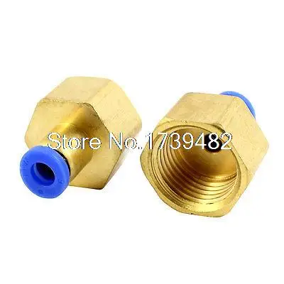 2 Pcs 1/2PT Female Thread to 6mm Pipe Push in Pneumatic Quick Fitting