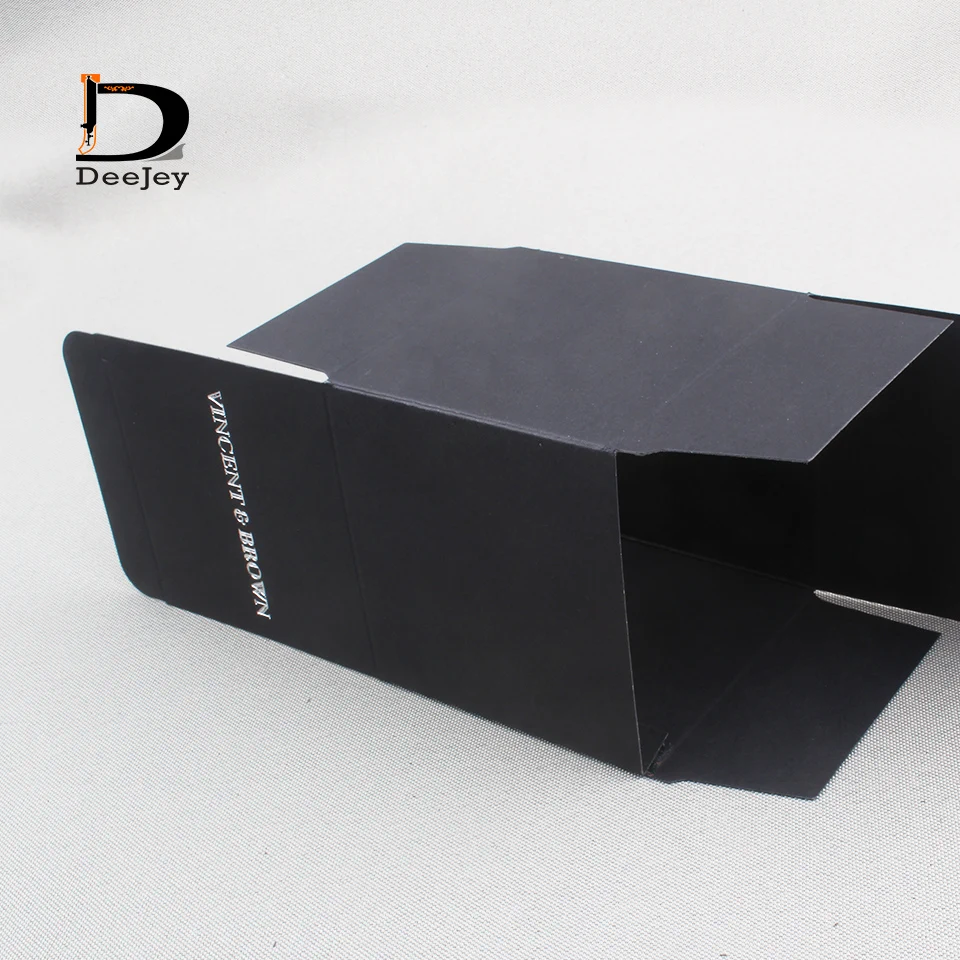 CUSTOM brand print 350gsm Kraft blackboard paper packaging box easy assembled  handmade jewelry gift packing box  500pcs lot