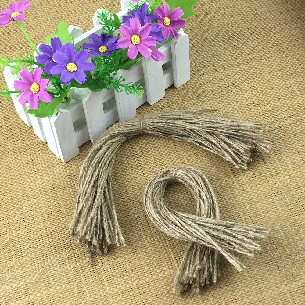 Stock Natural Two-Strand Hemp Rope Hang Price Tags's Hemp String DIY For Paper Cards/Gift Tags/Gift Boxes/Handmade/Craft