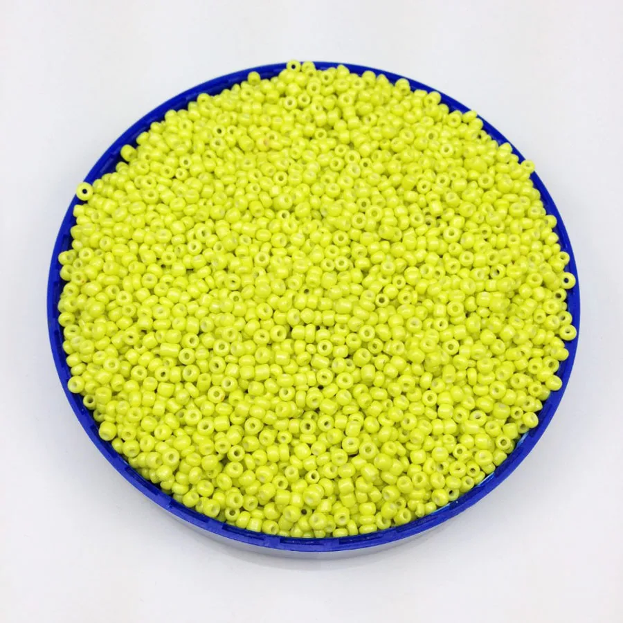 16g 1000pcs 2mm 12/0 Yellow Neon Color Opaque Round Loose Spacer Beads Cezch Glass Seed Beads Handmade Jewelry DIY Garment Bead