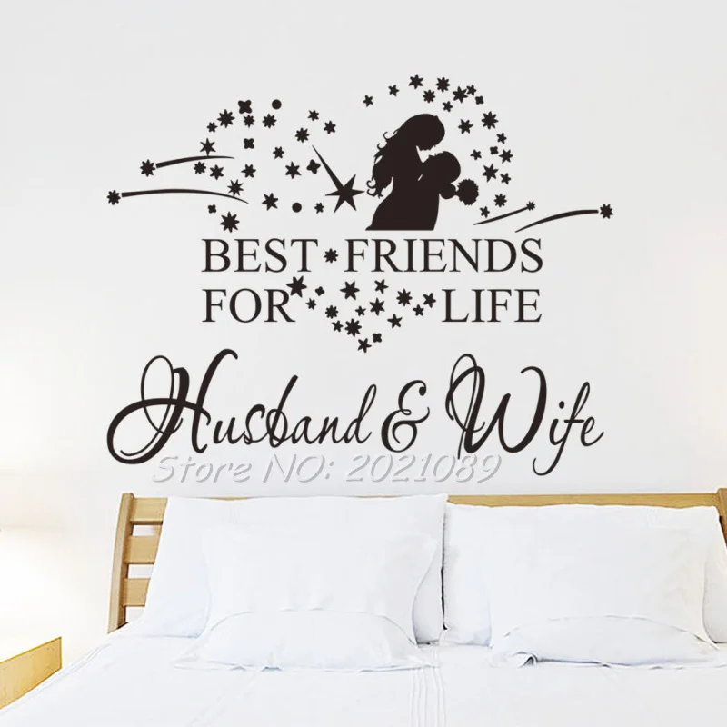 Best Friends for Life Husband&Wife Wall Decal Quote New Design 2016 Lettering Art Sticker For Living Room Bedroom Decor