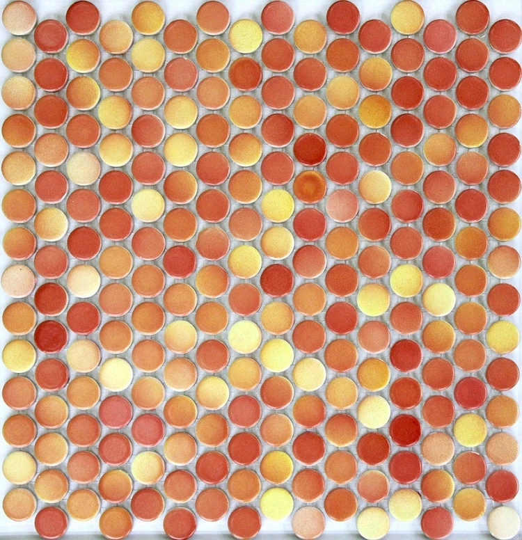 orange color round ceramic mosaic bathroom shower floor wall tiles in mosaic kitchen backsplash sunroom tiles home improvement