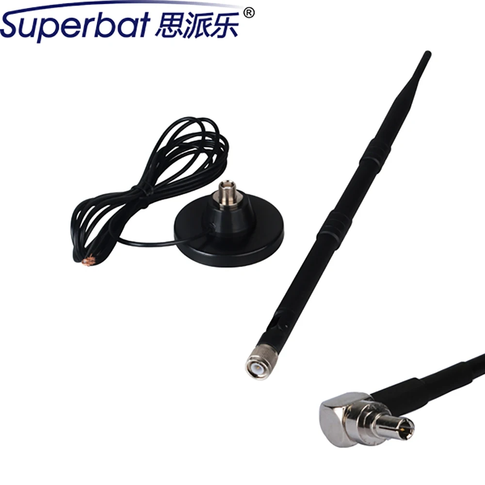 Superbat 9dbi 700-2600Mhz 4G LTE Aerial Signal Booster with Magnetic Base Antenna CRC9 Male RA  RG174 3M Cable for Huawei