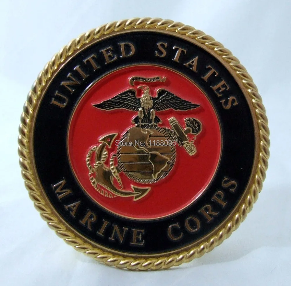 Top Quality United States US Marine Corps Metal  Enamel Medallion Coin DESKTOP cheap custom military coins