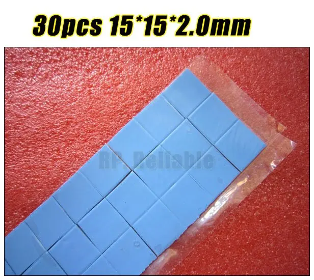 Crazy Promotion!! 30pcs 15mm*15mm*2.0mm Thermal Conductive Mat for Laptop Repair Testing LED Chips VGA GPU Heat Transfer Cooling