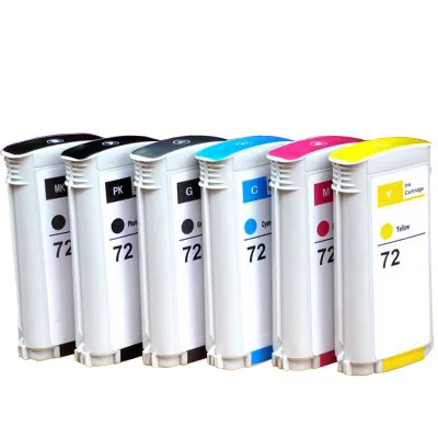 Compatible for HP 72 C9370A Photo Black C9371A Cyan C9372A Magenta C9373A Yellow C9374A Gray C9403A Matte Black Ink Cartridge