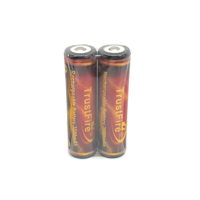 

2pcs/lot TrustFire 18650 Golden Protected Battery 3.7V 3000mAh Rechargeable Lithium Batteries Cell with PCB For Flashlights