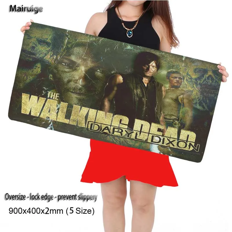 Mairuige Print Large Walking Dead Mouse Pad 900*400mm Speed Locking Edge Keyboards Mat Gaming Mousepad Desk Mat for Cs Go DOTA2