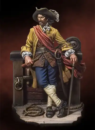 Unpainted Kit  1/ 32 54mm Captain William Kidd, 1689 (54mm)   figure Historical  Figure Resin  Kit