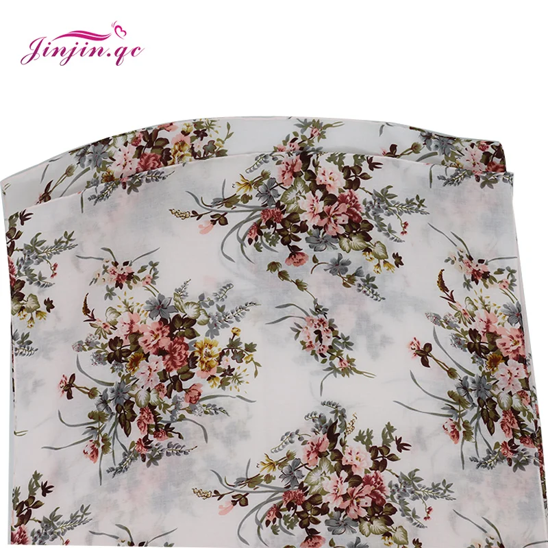 Jinjin.QC Women Scarf Elegant Floral Pattern Scarves Stylish Excellent Quality Cotton Material Fashion Accesories Woman Summer