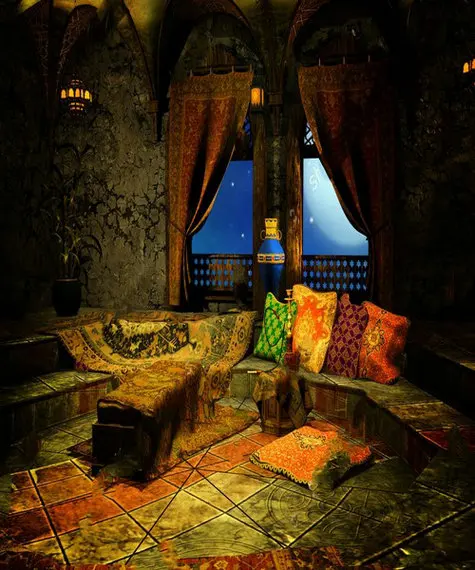 arabian nights Room Window Curtains Light backgrounds  High quality Computer print wall photo backdrop