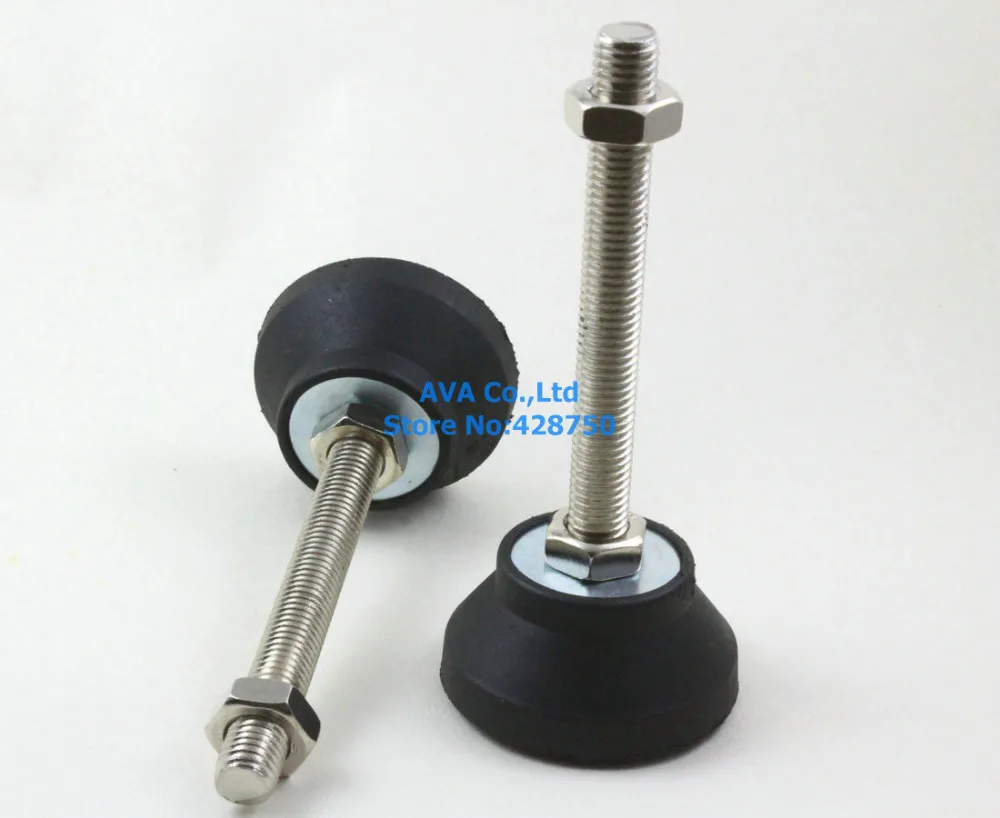 4 Piece M12 x 100mm Adjustable Lathe Leg Furniture Leveling Feet Pad / 60mm Base