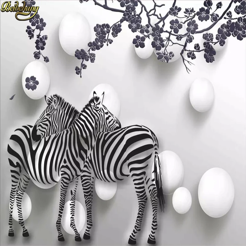 beibehang Custom 3D Photo Wallpaper for Wall Mural Living Room bedroom Home Decor Painting Plum zebra wall papers 3d flooring